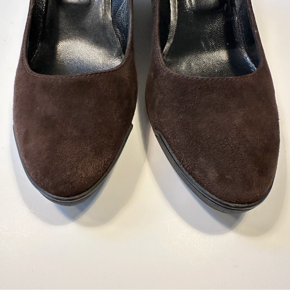 Tod’s Brown Suede Demi-Wedge Pumps US 7 - Picture 5 of 12